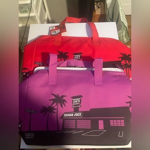 Trader Joe's Reusable Insulated Cooler Bag RED&PURPLE